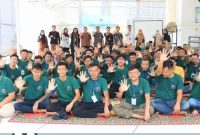 Keterangan foto: puluhan peserta dari warga binaan Lapas Banceuy yang mengikuti program rehabilitasi bersama pemateri dari BNN Kota Bandung