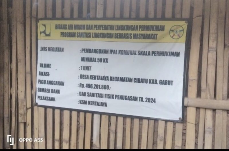 Pembangunan IPAL di Desa Kertajaya, Kecamatan Cibatu, Garut.