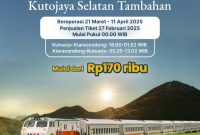 KAI Daop 2 menambah lagi 2 kereta tambahan yakni KA Pasundan lebaran dan KA Kutojaya selatan tambahan untuk angkutan lebaran 2025, Tltotal ada 5 KA tambahan.