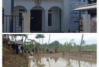 Plang desa dan kolam ikan budidaya ikan BUMDES Surabaya.