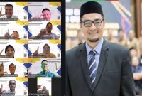 Kepala Dinas Pendidikan Aceh, Marthunis, ST., DEA., MA (kanan) saat menyampaikan paparan kepada peserta zoom Pelatihan Kepemimpinan Administrator (PKA) Angkatan II Tahun 2025. (dok/LAN RI Aceh)