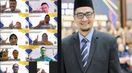 Kepala Dinas Pendidikan Aceh, Marthunis, ST., DEA., MA (kanan) saat menyampaikan paparan kepada peserta zoom Pelatihan Kepemimpinan Administrator (PKA) Angkatan II Tahun 2025. (dok/LAN RI Aceh)