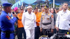 Gubernur Jawa Barat,Dedi Mulyadi saat Apel Siaga Tanggap Bencana Polda Jabar Tahun 2025, di Jalan Diponegoro, Kota Bandung, Rabu (5/11/2025).