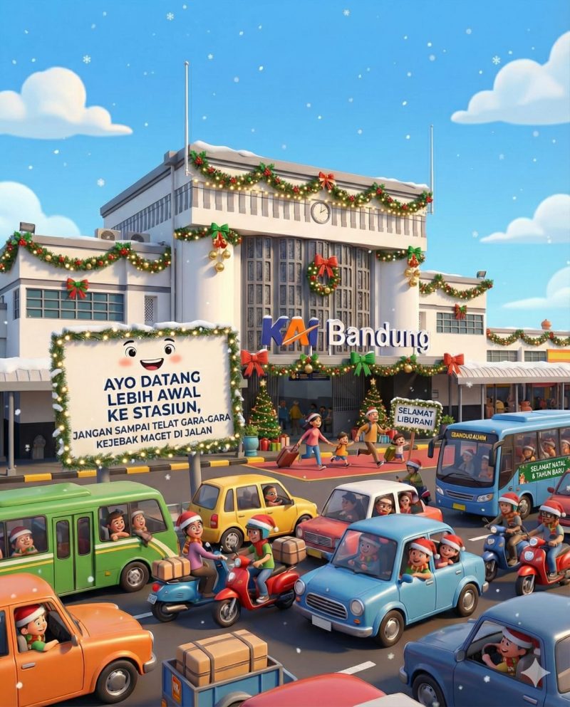 KAI Daop 2 Bandung himbau pelanggan datang lebih awal ke stasiun,untuk mengantisipasi terjebak macet.