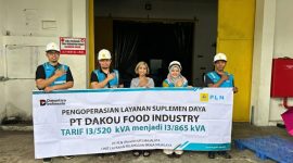 PLN dukung kelancaran industri pangan di bulan K3 Nasional, suplemen daya PT Dakou Food Industry Tuntas One Day Service.