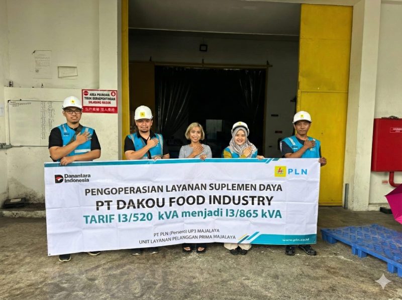 PLN dukung kelancaran industri pangan di bulan K3 Nasional, suplemen daya PT Dakou Food Industry Tuntas One Day Service.