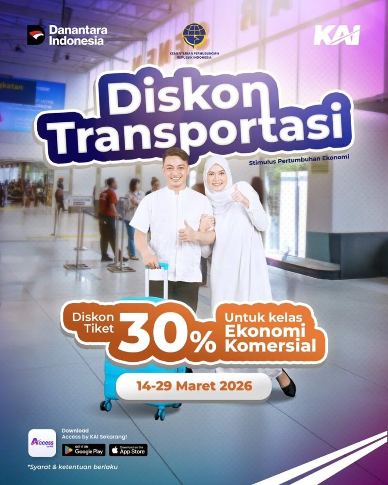 Dukung stimulus pemerintah, KAI Daop 2 Bandung siapkan layanan diskon 30 persen tiket KA angkutan lebaran 2026.