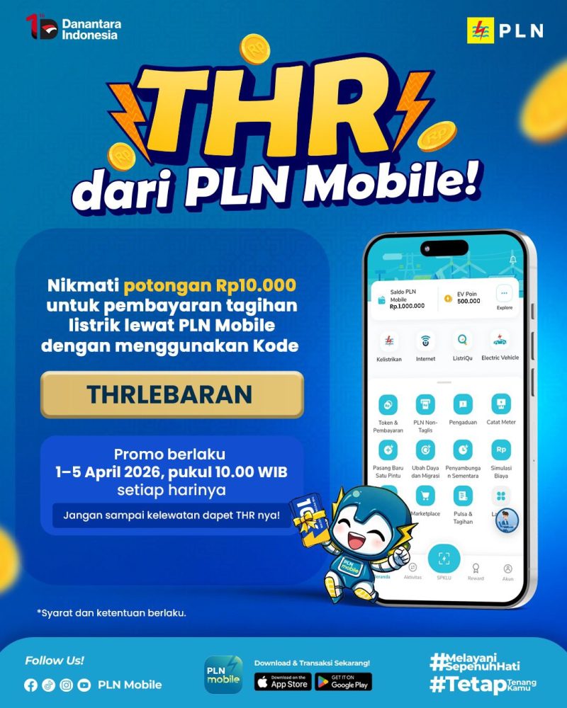 PLN mobile tebar promo THR lebaran 2026, bayar listrik lebih hemat.