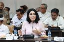 Ketua APINDO Jabar Ning Wahyu saat Rapat Koordinasi Pembahasan Luasan 87% Lahan Baku Sawah (LBS) Menjadi Lahan Pertanian Pangan Berkelanjutan (LP2B), pada Rabu, 29 April 2026