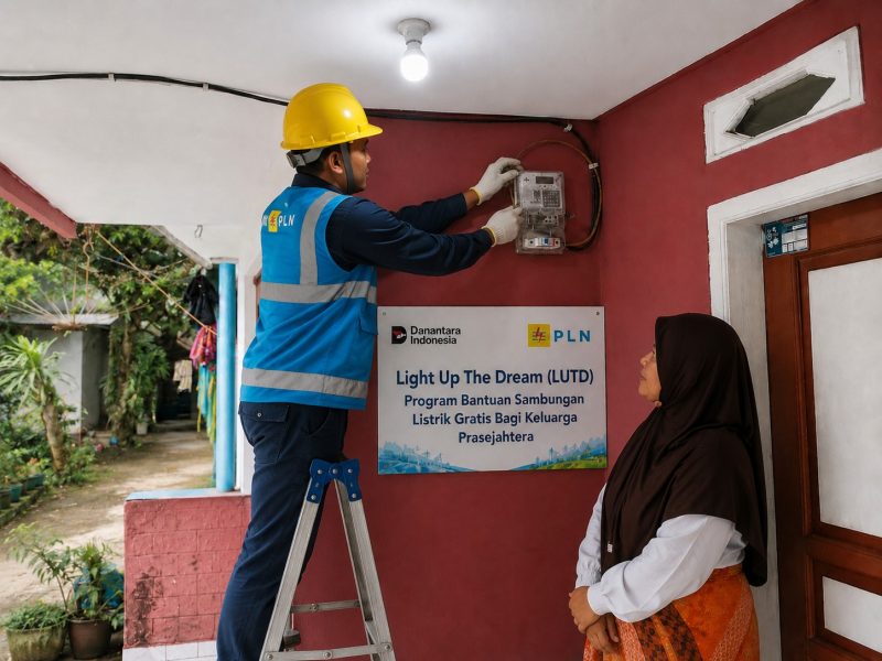 PT PLN (Persero) Unit Pelaksana Pelayanan Pelanggan (UP3) Majalaya kembali menjalankan program sosial Jumat Berbagi Cahaya – Light Up The Dream (LUTD) dengan menghadirkan sambungan listrik gratis bagi warga prasejahtera di Kampung Ibun, Desa Mekarwangi.
